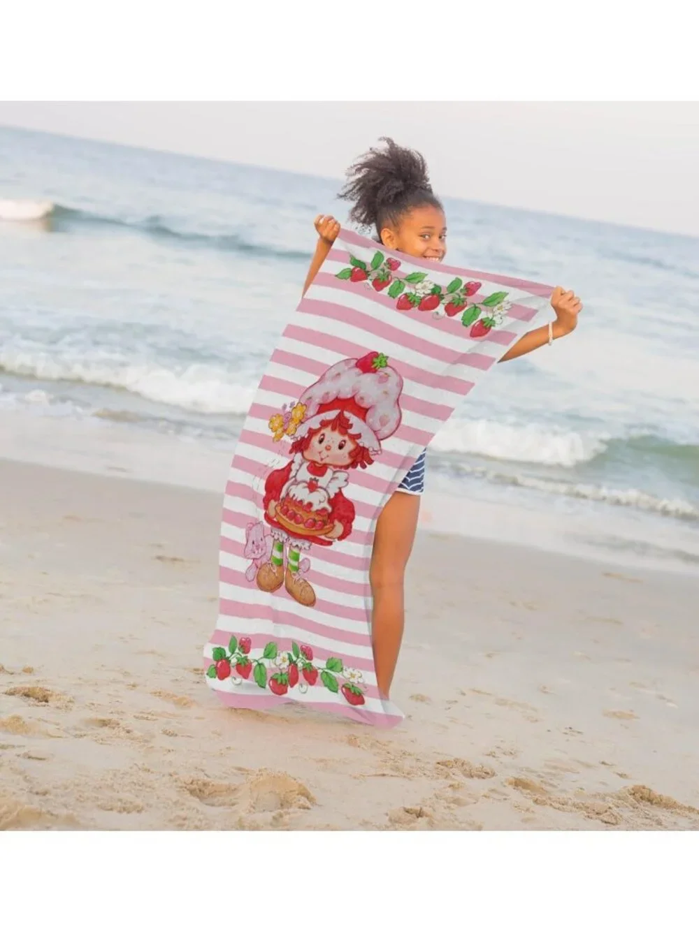 Strawberry Shortcake Kids Bath Towel - 100% Cotton, 28x58, Perfect for Beach